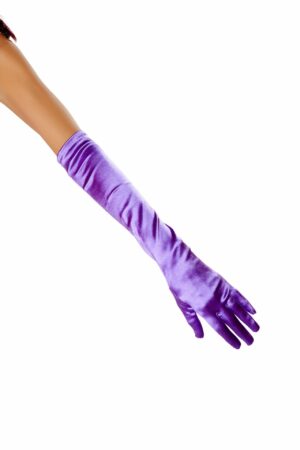 Stretch Satin Gloves - Purple