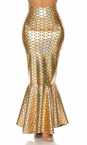 Hologram Mermaid Skirt with Wide Band