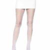 Ginny Fishnet Crotchless Pantyhose - White