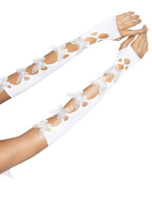 Butterfly Cut Out Arm Warmers - Off-White