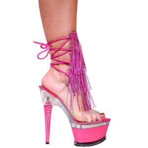 Hot Pink 7" Fringe Bootie
