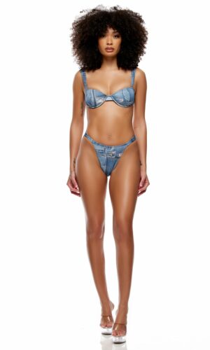 Portofino Bikini Set - Light Denim Patchwork