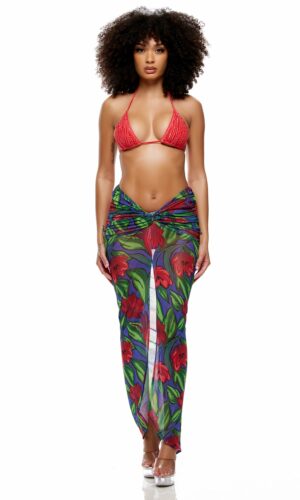 Calabria Mesh Pool Maxi Skirt - Painted Flora