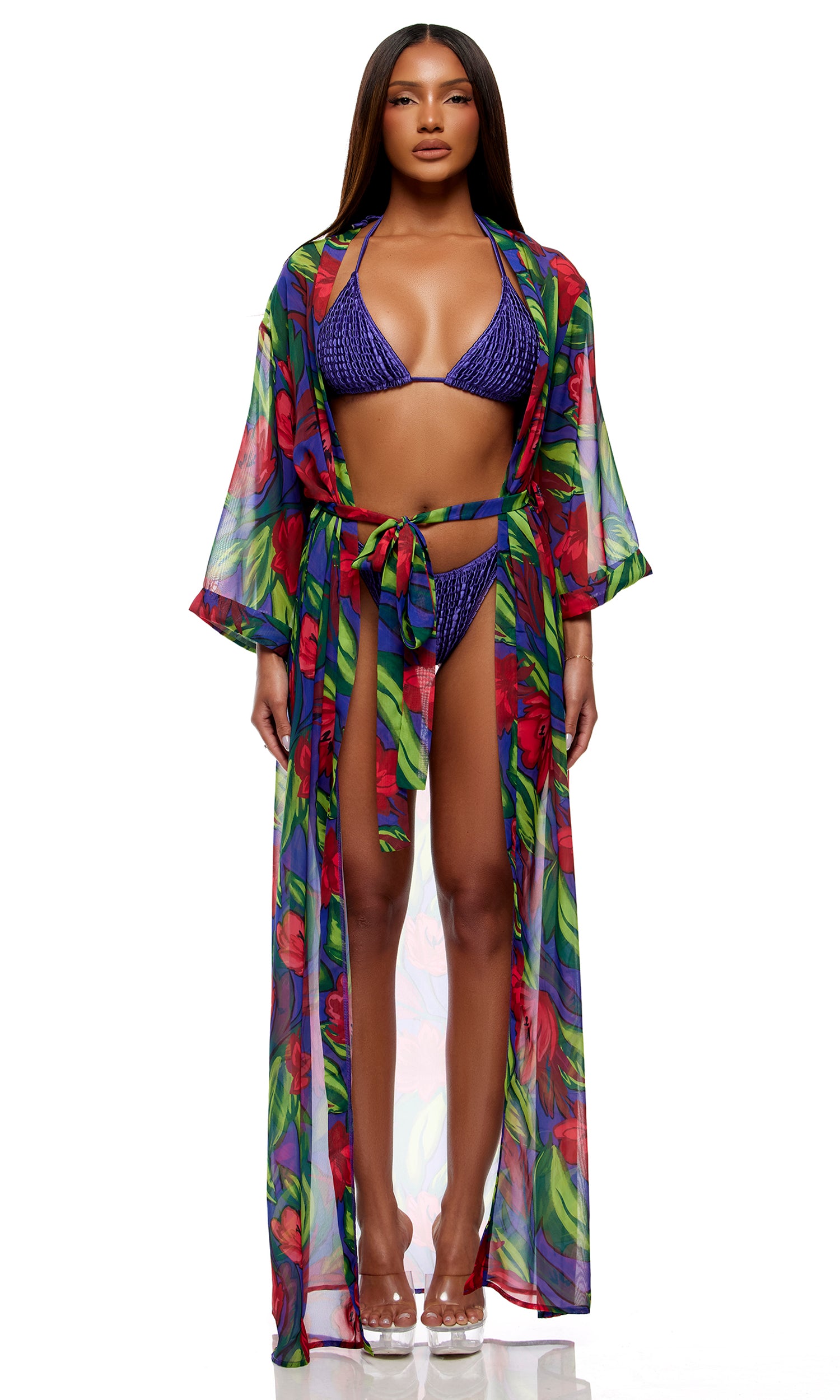 Termoli Mesh Pool Kimono - Painted Flora