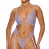 Pull My Strings Mesh Teddy - Lavender