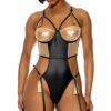 Show Stopper Metallic Mesh Teddy - Black Gold