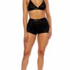 Bed of Daisies Mesh Bralette Lingerie Set - Black