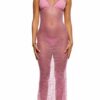 Take It Easy Lounge Lace Nightgown Lingerie Set - Mauve