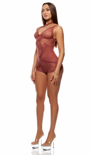 Patch of Petals Lace Romper - Spice