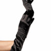 Satin Elbow Length Costume Gloves - Black