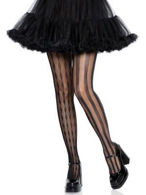 Harlequin Net Tights - Black