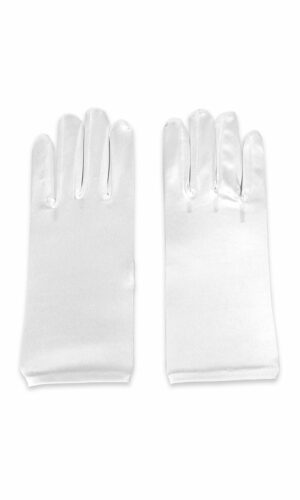 White Satin Gloves