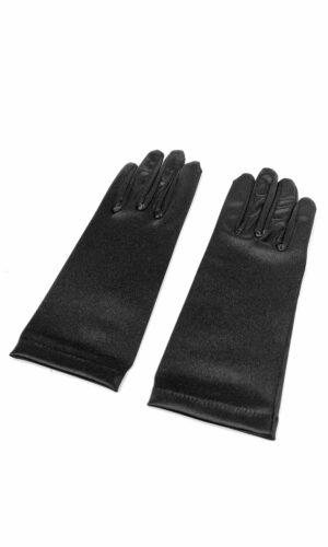 Black Satin Gloves