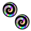 Care Bare Stare Holographic Spiral on Black Malice Glitter Nipple Cover Pasties