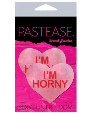 Pastease Premium I'm Horny Heart - Pink-Red O-S