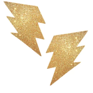 Gold Fairy Dust Glitter Bolt Nipple Cover Pasties
