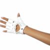 Gloves with Cut-out Heart and Stones - White