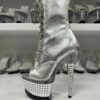 Silver Leather 7" Booties