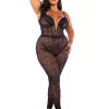 Belle Noir Plus Size Catsuit