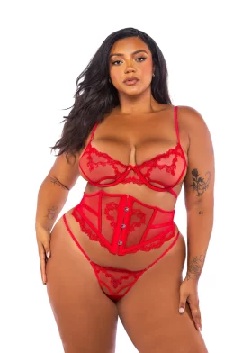 Baroque Heart Plus Size 3-Piece Waspie Set