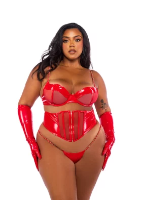 Midnight Minx Plus Size 3-Piece Waspie Set