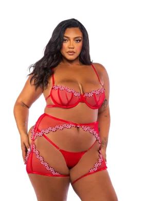 Peppermint Kiss Plus Size 3-Piece Chaps Set