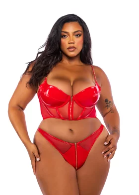 Midnight Minx Plus Size 2-Piece Bustier Set