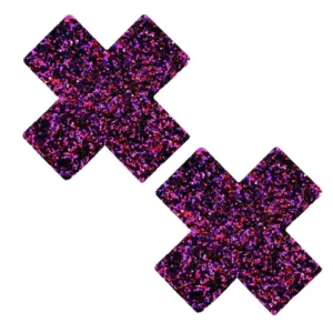 Super Sparkle Purple Cheshire Chunky Glitter X Factor Nipple Cover Pasties