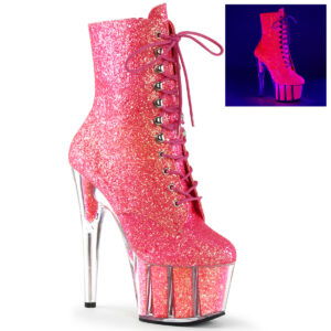 7" Heel, 2 3/4" PF Glitter Ankle Boot