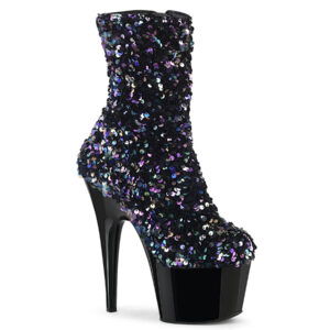 7" Heel, 2 3/4" PF Sequins Ankle Boot, Inside Zip