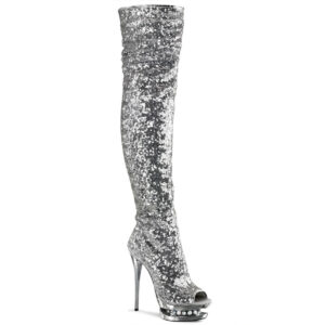 6" Heel, 1 1/2" Dual PF Open Toe Thigh Boot