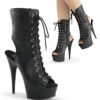 6" Heel, 1 3/4" PF Open Toe/Back Lace-Up Bootie, Side Zip