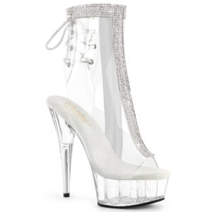 6" Heel, 1 3/4" PF Open Toe/Heel Ankle Boot, Side Zip