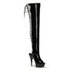 6" Heel,1 3/4" PF Open Heel/Toe Lace Up Back Thigh High Boot