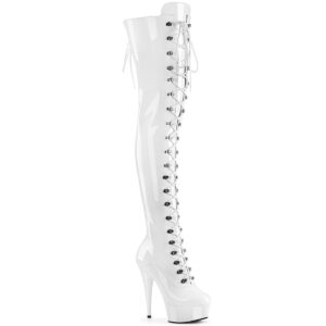 6" Heel, 1 3/4" PF Lace-Up Thigh Boot, 1/2 Inside Zip