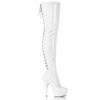 6" Heel, 1 3/4" PF Back Lace Thigh Boot, Side Zip