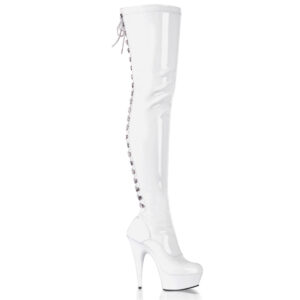 6" Heel, 1 3/4" PF Back Lace Thigh Boot, Side Zip