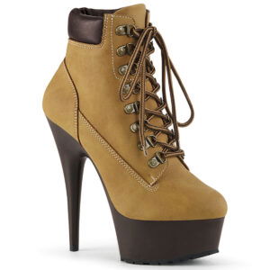 6" Heel, 1 3/4" PF Lace-up Front Bootie, Side Zip