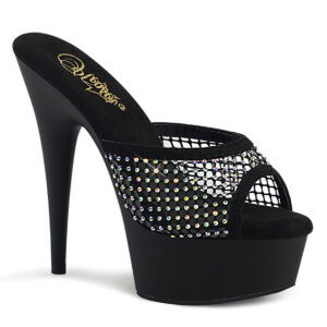 6" Heel, 1 3/4" PF Rhinestone Mesh Slide