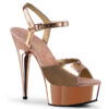 6" Heel, 1 3/4" Chrome Plated PF Ankle Strap Sandal