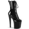 8" Heel, 3 3/4" PF Lace-Up Ankle Boot, Side Zip