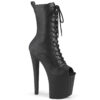 8" Heel, 3 3/4" PF Peep Toe Ankle Boot, Side Zip