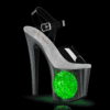 8" Heel, 3 3/4" PF LED Illuminated Ankle Strap Sandal