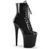 8" Heel, 4" PF Lace-Up Front Ankle Boot, Side Zip