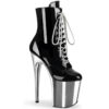 8" Heel, 4" PF Lace-Up Front Ankle Boot, Side Zip