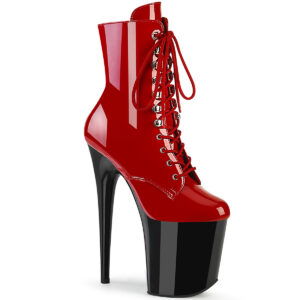 8" Heel, 4" PF Lace-Up Front Ankle Boot, Side Zip