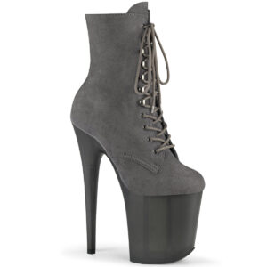 *8" Heel, 4" Tinted PF Lace-Up Front Ankle Boot, Side Zip