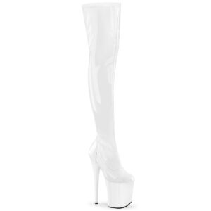 8" Heel, 4" PF Stretch Thigh Boot, Side Zip