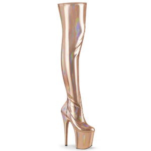 8" Heel, 4" PF Stretch Thigh Boot, Side Zip