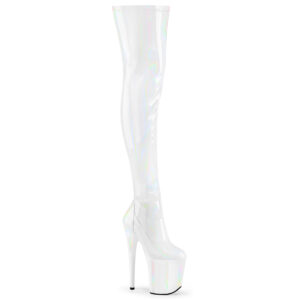 8" Heel, 4" PF Stretch Thigh Boot, Side Zip